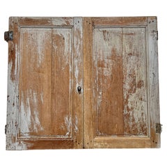 Pair 19th Century Distressed French Cupboard Doors