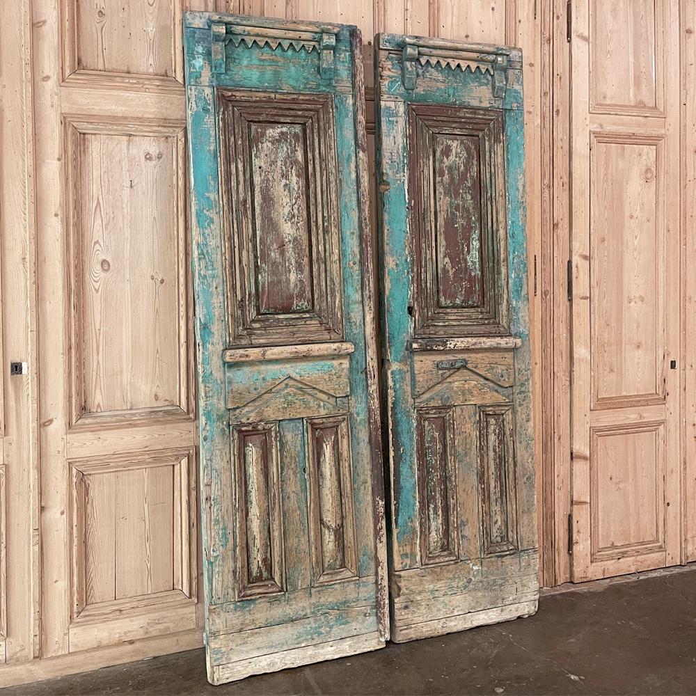 Rustic Pair 19th Century East European Oak Exterior Doors