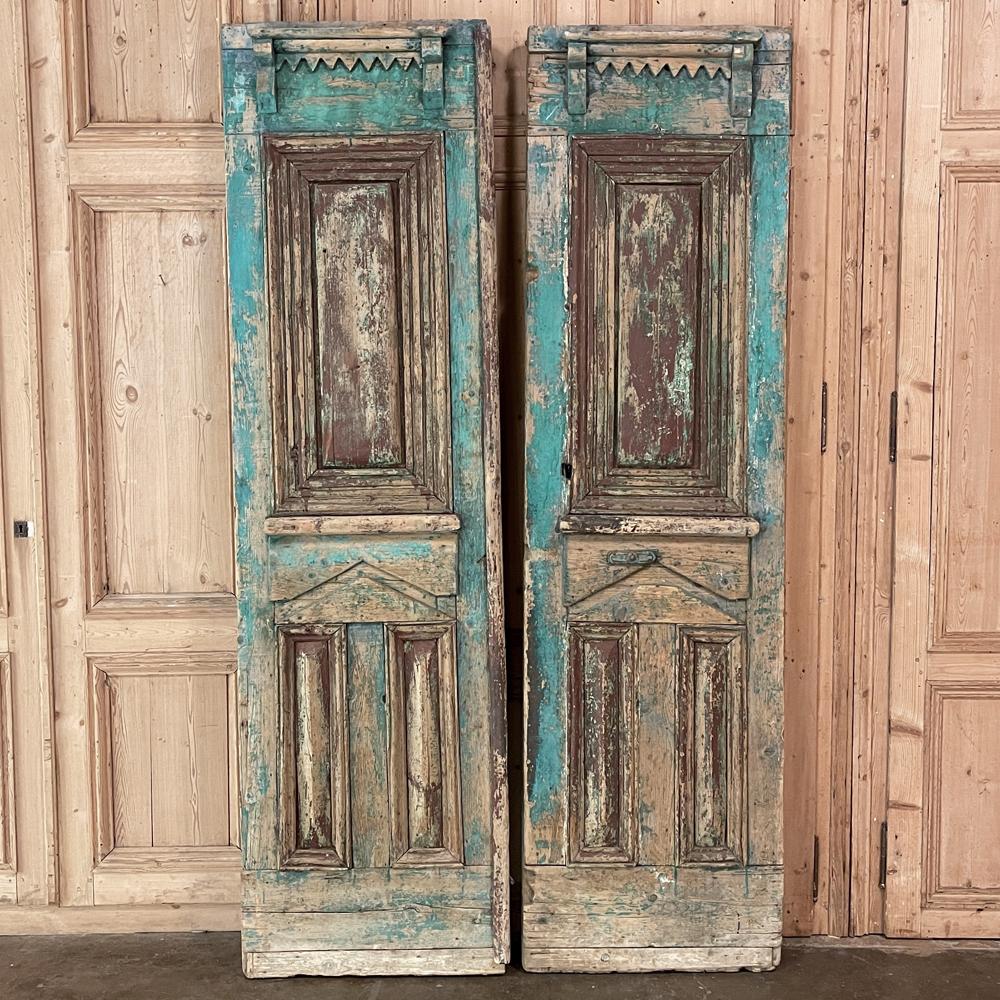 Bulgarian Pair 19th Century East European Oak Exterior Doors