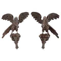 Pair 19th Century English Eagle Bracket Ornaments