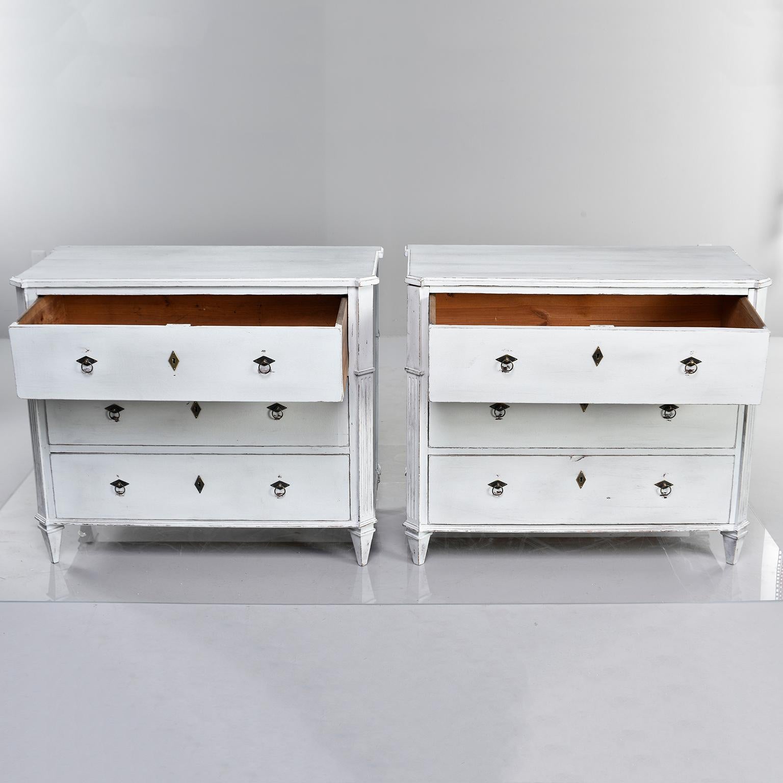 Pair of 19th Century English Pine Chests with New Paint 5