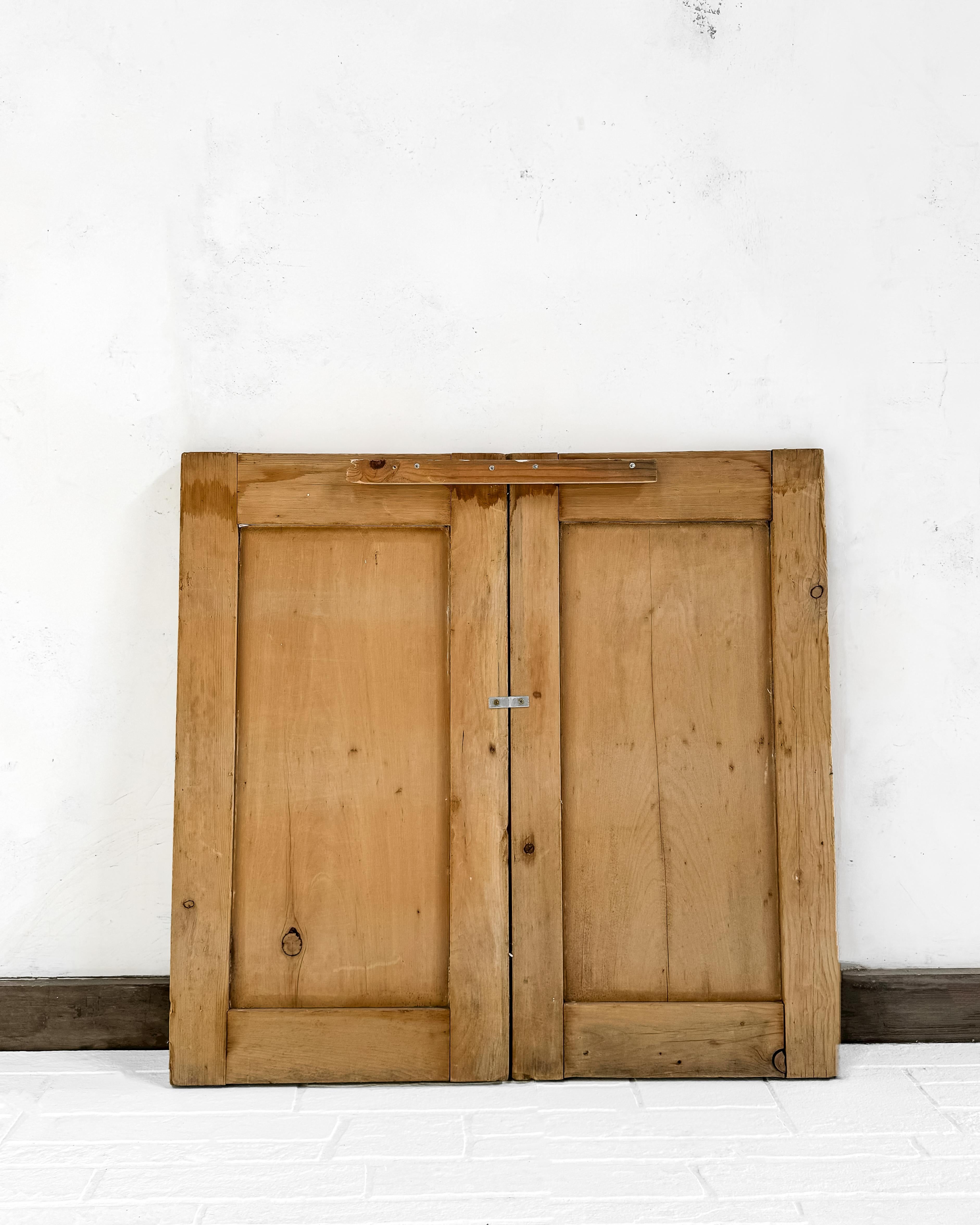 Pair 19th Century English Pine Paneled Cupboard Doors For Sale 7