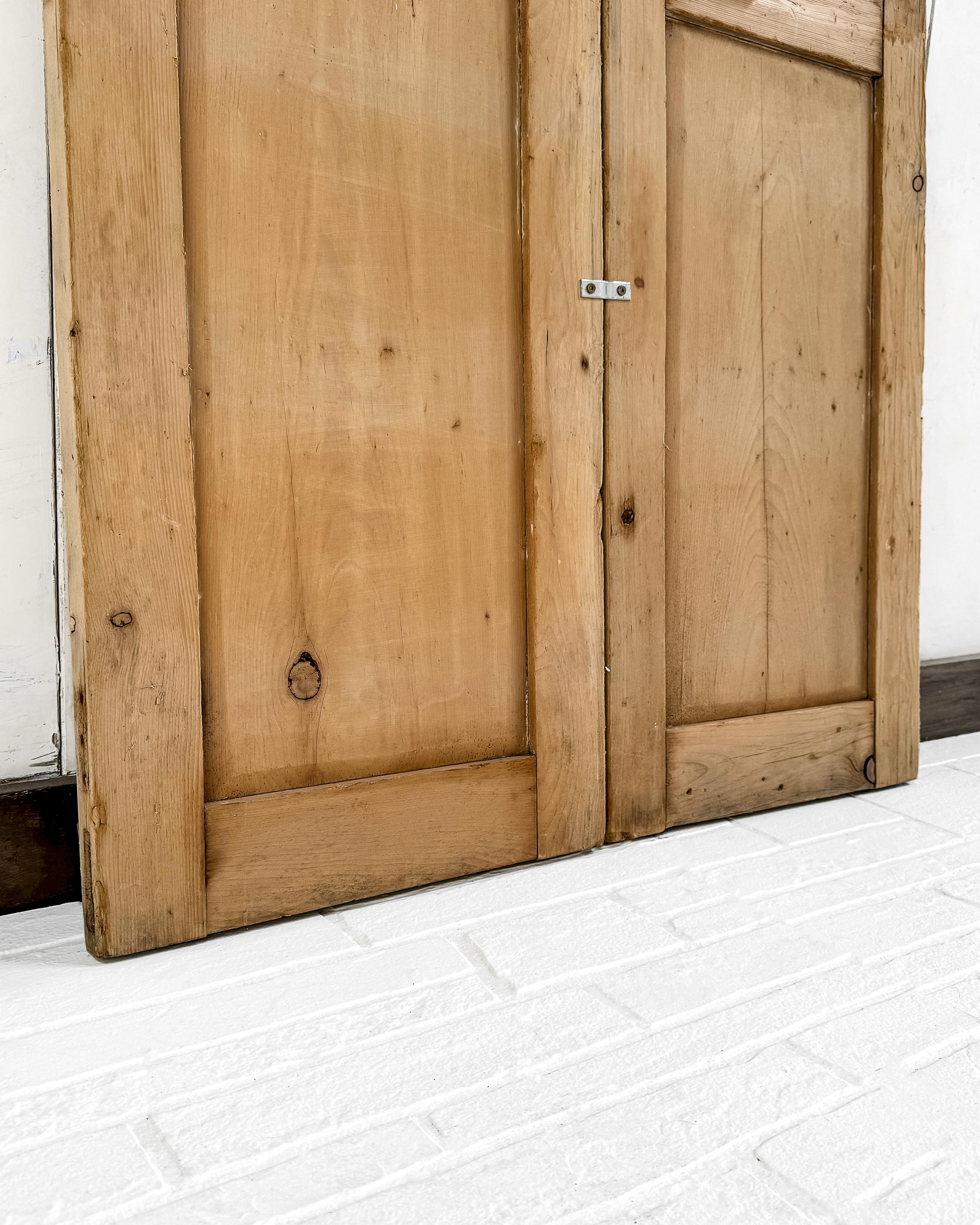 Pair 19th Century English Pine Paneled Cupboard Doors For Sale 10