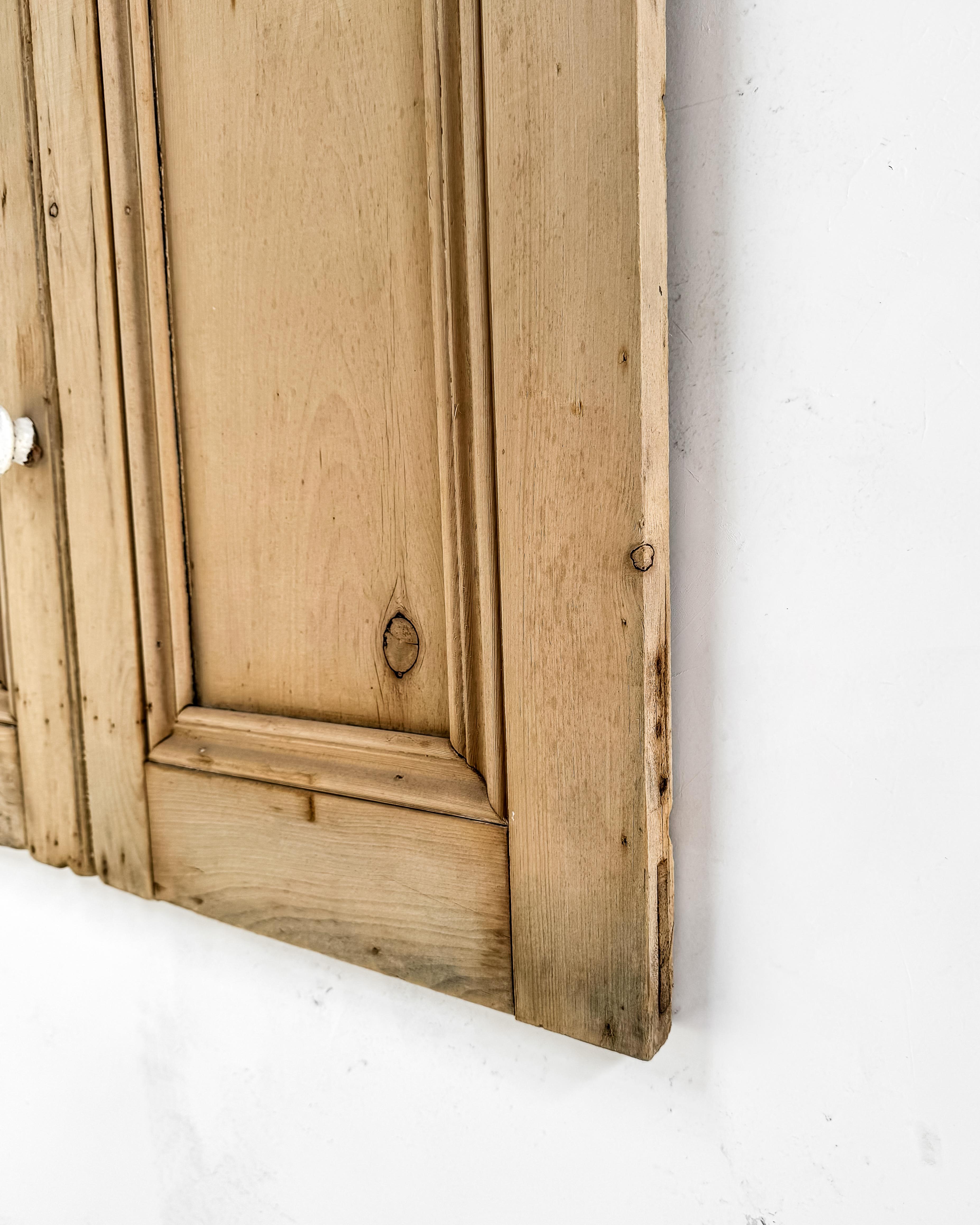 Pair 19th Century English Pine Paneled Cupboard Doors For Sale 5