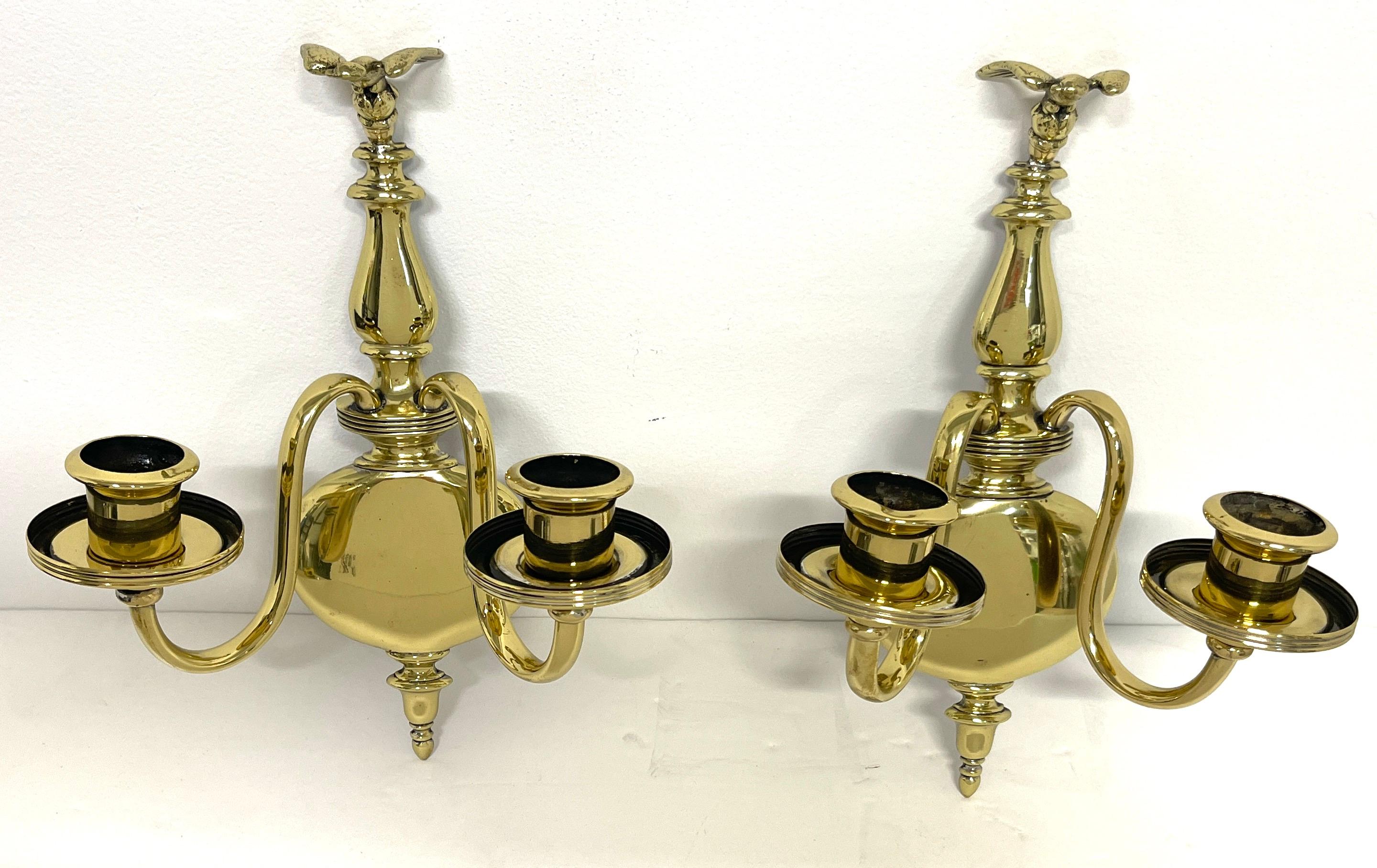 antique english brass candle wall sconces