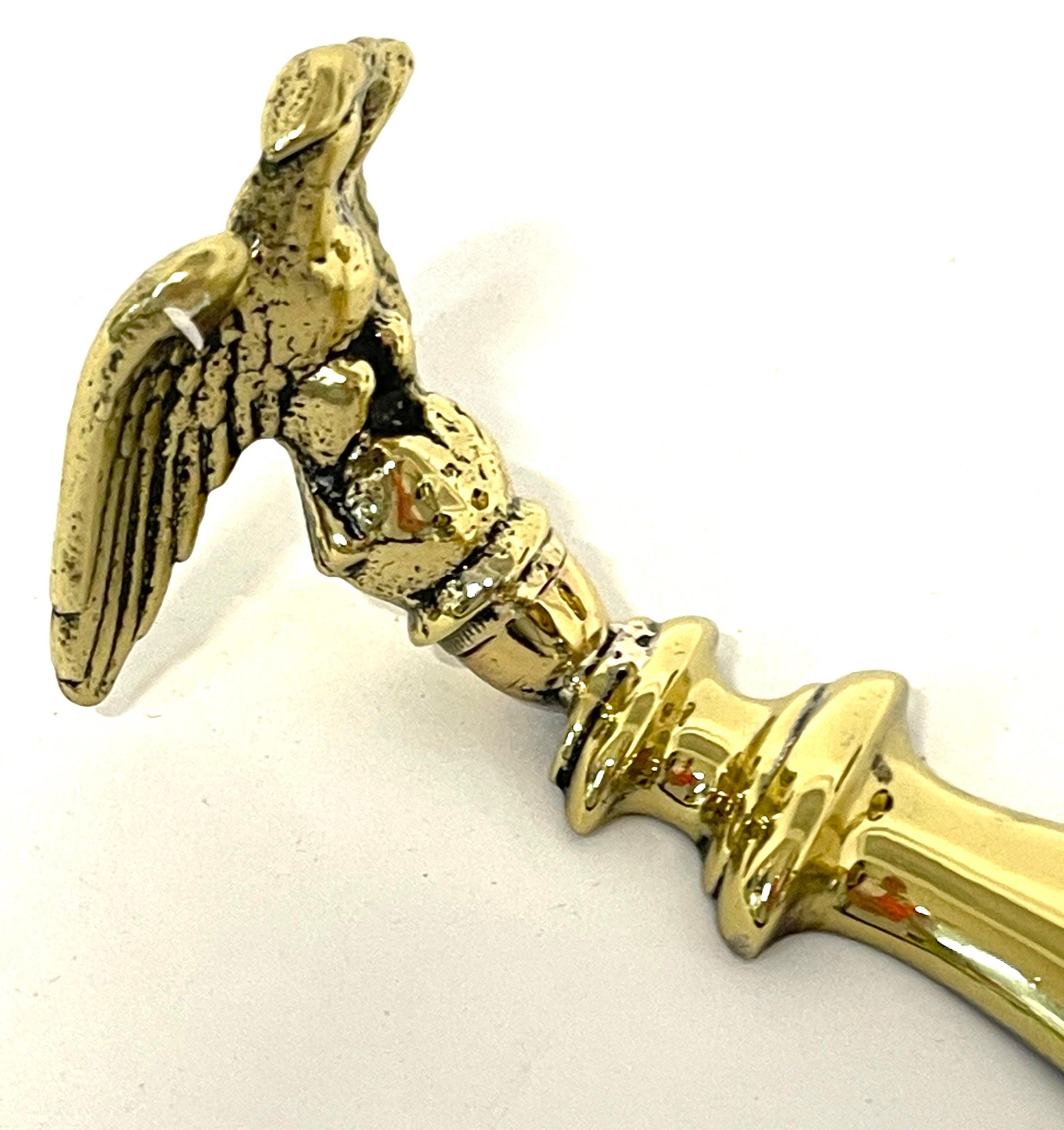 Pair 19th Century English Regency Brass Eagle Two-Light Candle Wall Sconces For Sale 2