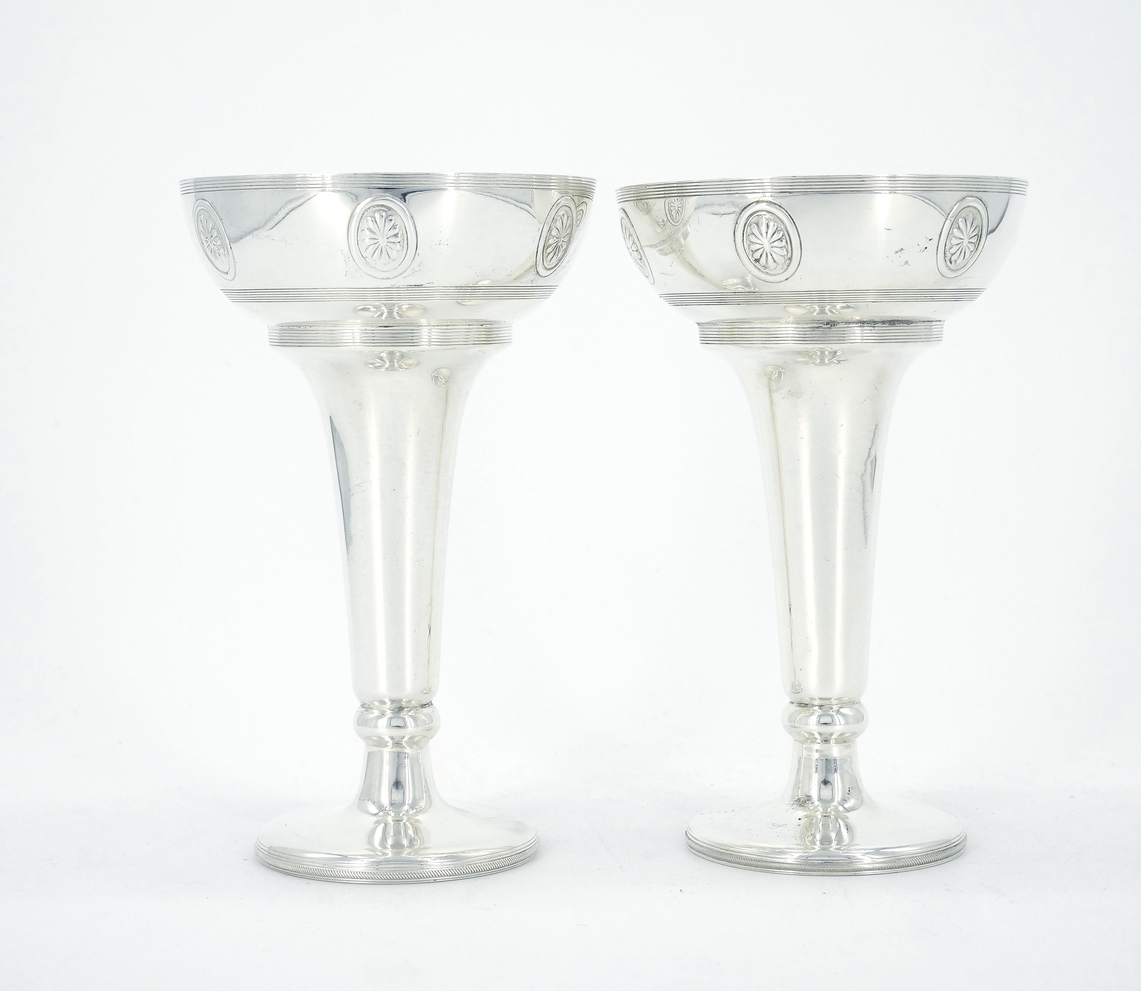 Pair 19th Century English Sheffield Silver Plate Flower Bud Vases For Sale 8