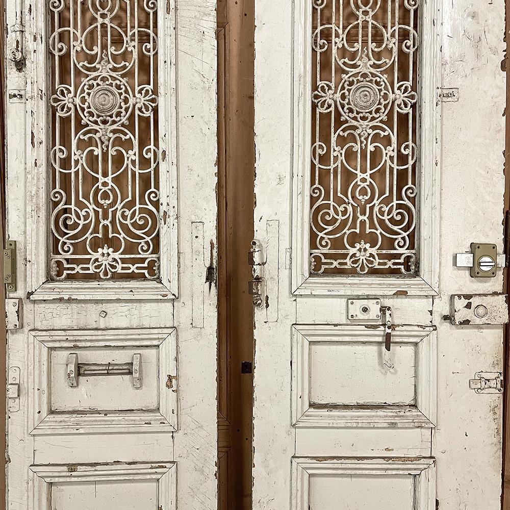 Pair 19th Century Exterior French Doors with Wrought Iron For Sale 10