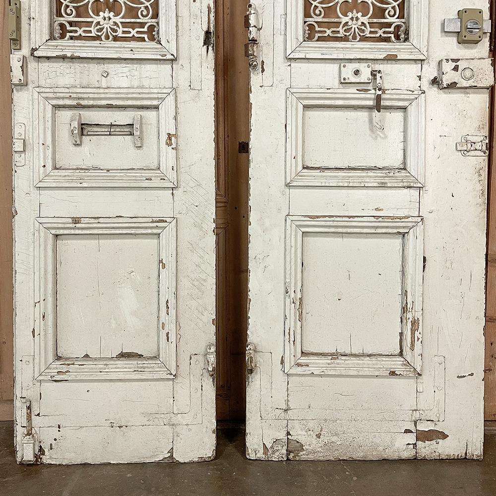 Pair 19th Century Exterior French Doors with Wrought Iron For Sale 11