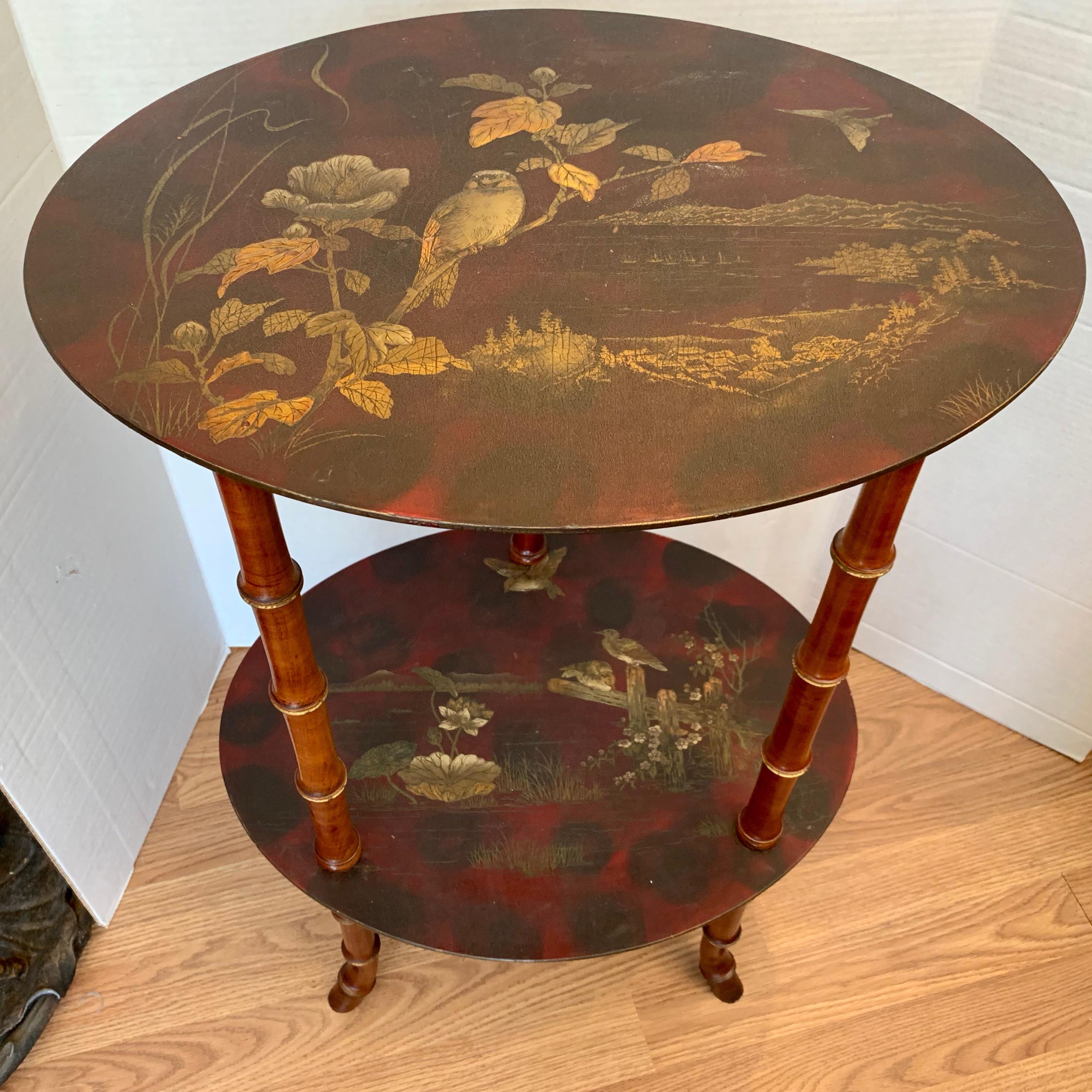 Pair 19TH Century Faux Bamboo  Side Tables For Sale 5