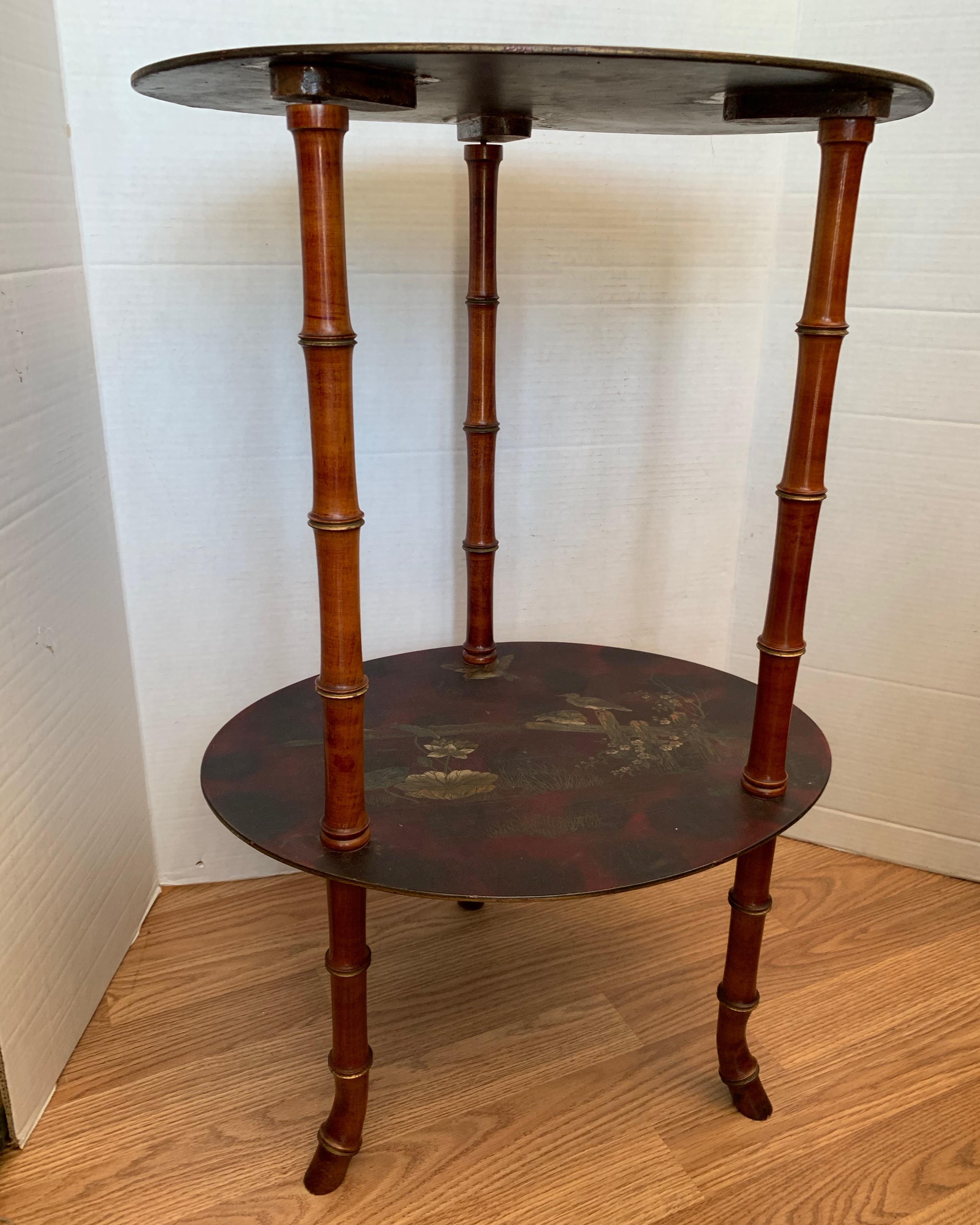 Pair 19TH Century Faux Bamboo  Side Tables For Sale 6