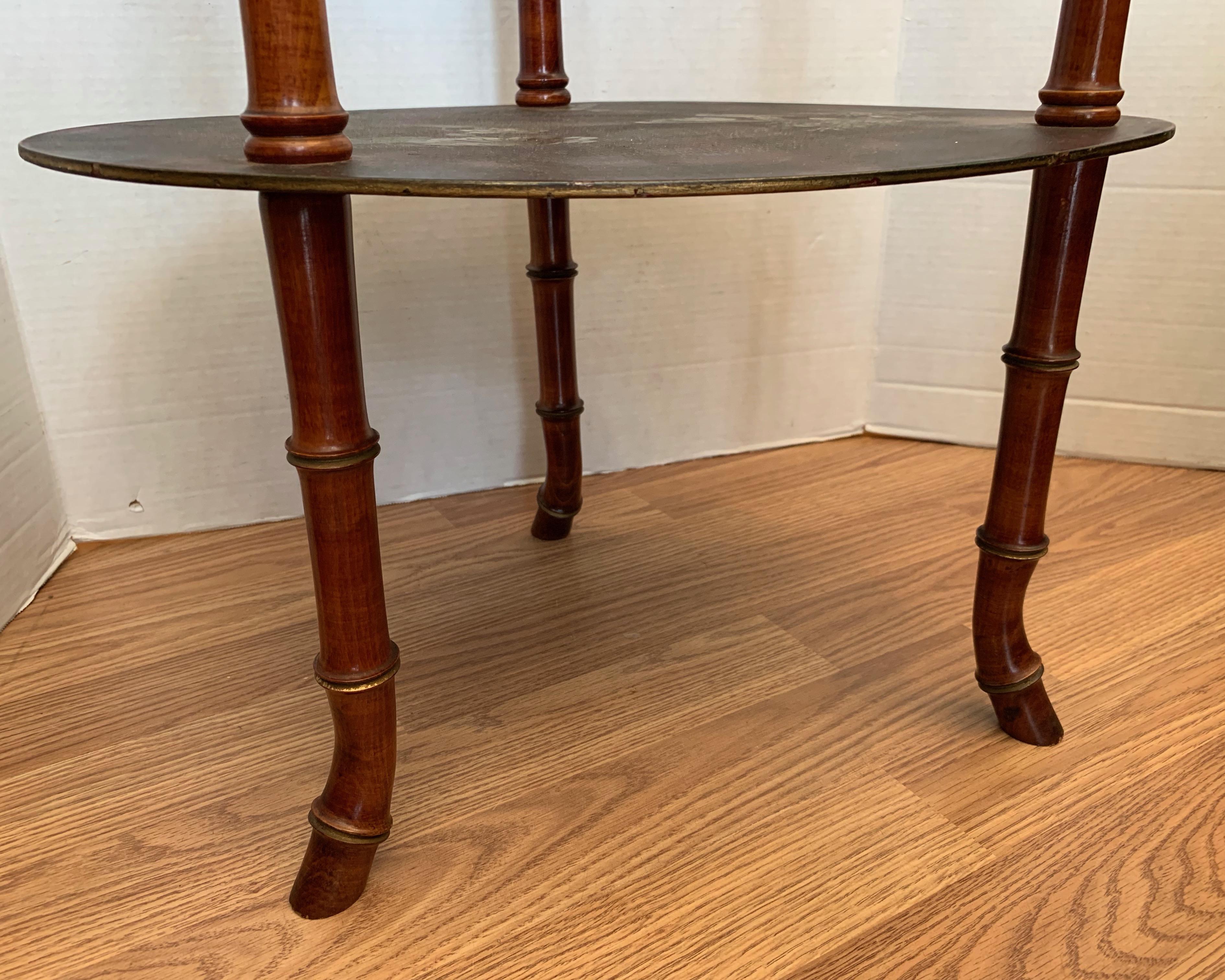 Pair 19TH Century Faux Bamboo  Side Tables For Sale 9