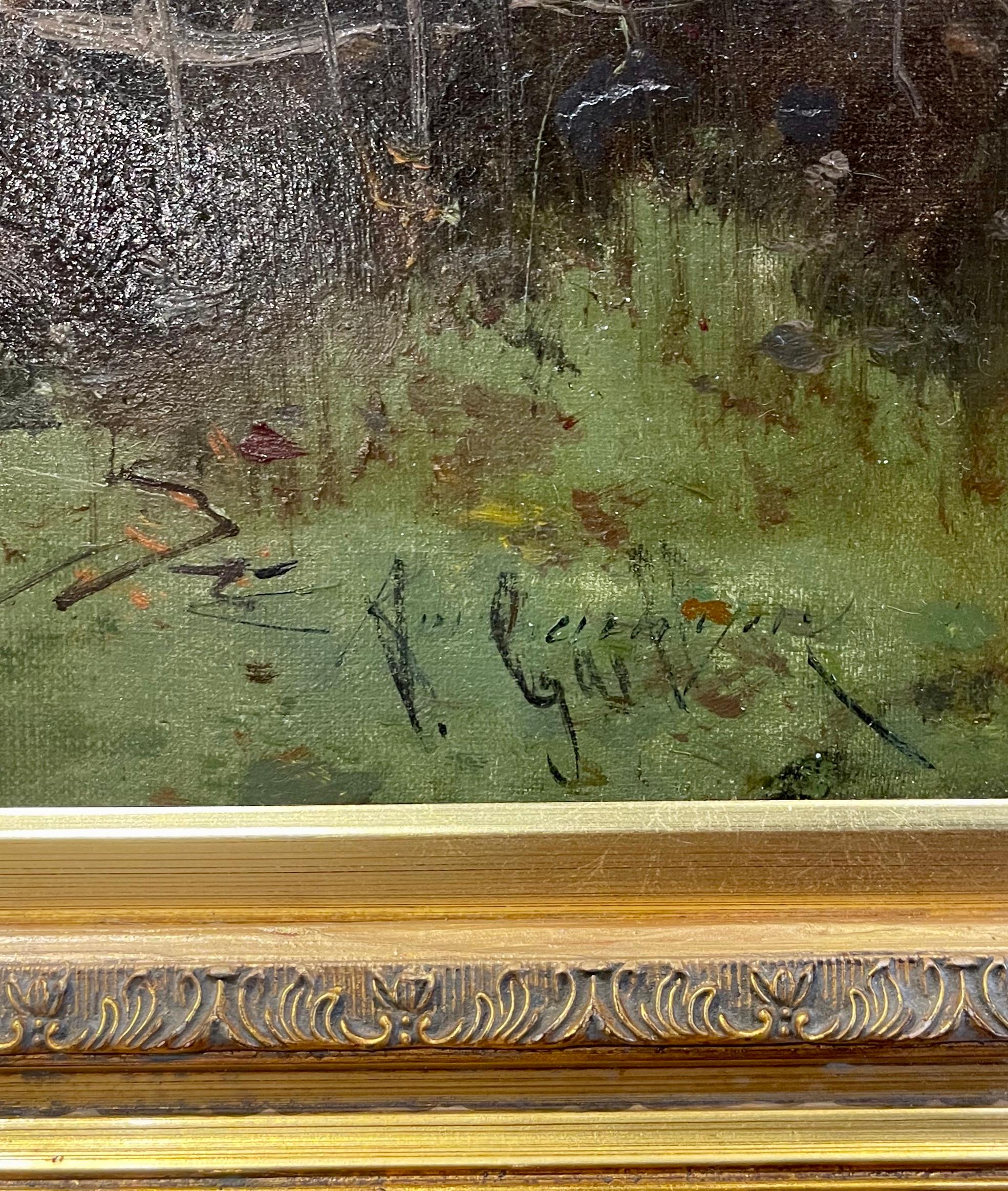  Paire de peintures à l'huile encadrées du 19ème siècle signées E. Kermanguy pour E. Galien-Laloue en vente 2