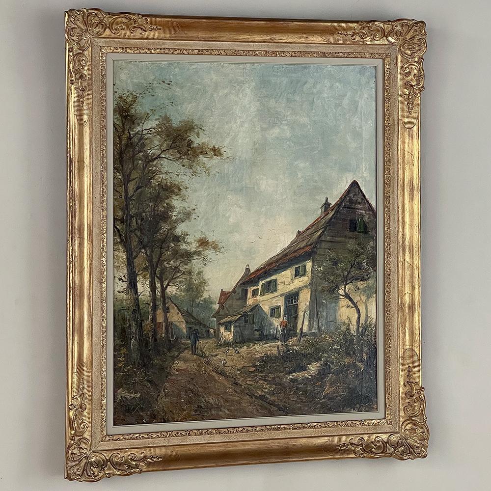 Pair 19th Century Framed Oil Paintings on Canvas by Verhelst For Sale 11