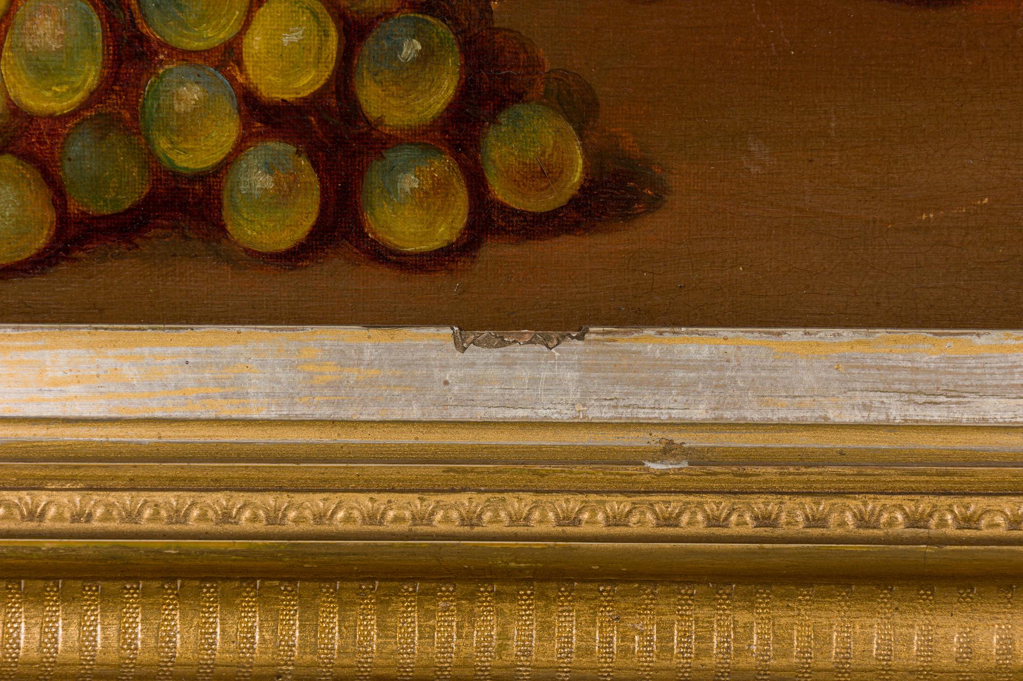 Tela Coppia di dipinti ad olio su natura morta incorniciati del XIX secolo in vendita