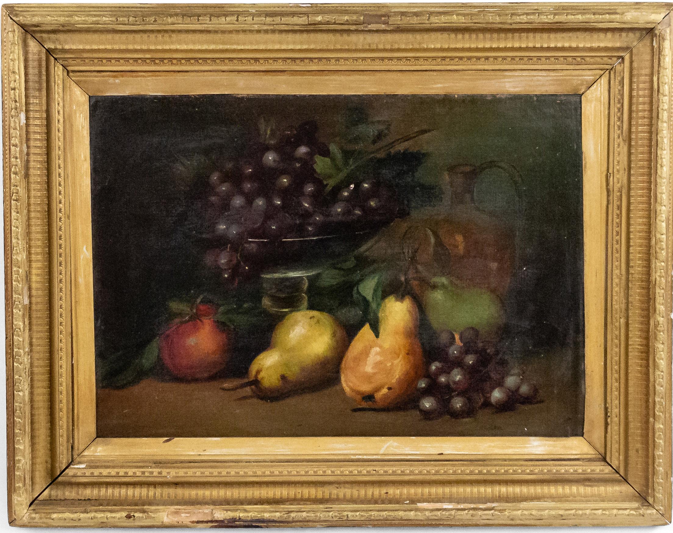 Paire de peintures à l'huile de natures mortes encadrées du 19ème siècle en vente 6