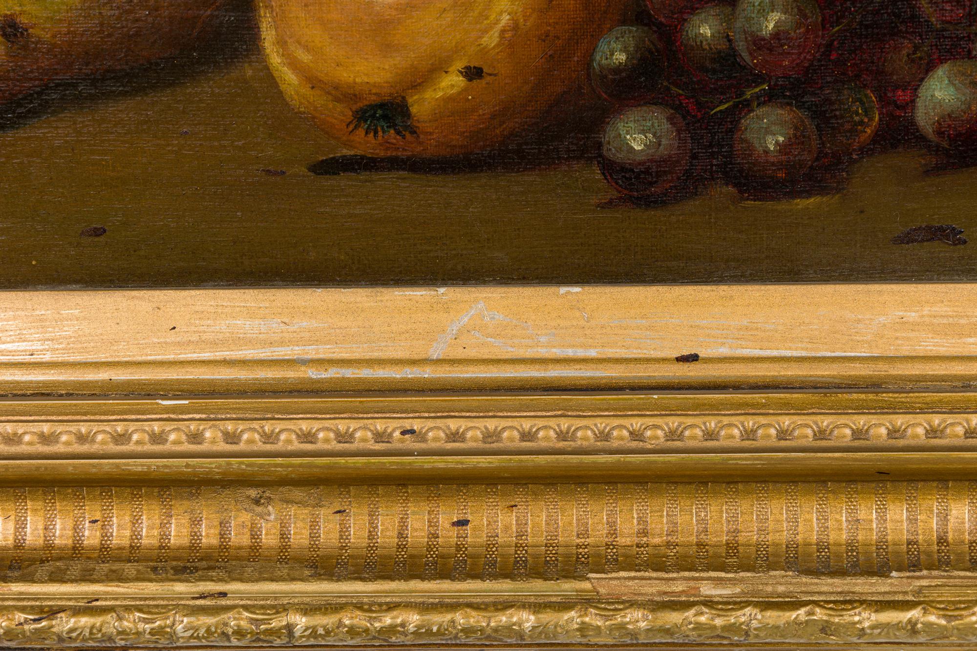 Coppia di dipinti ad olio su natura morta incorniciati del XIX secolo in vendita 8
