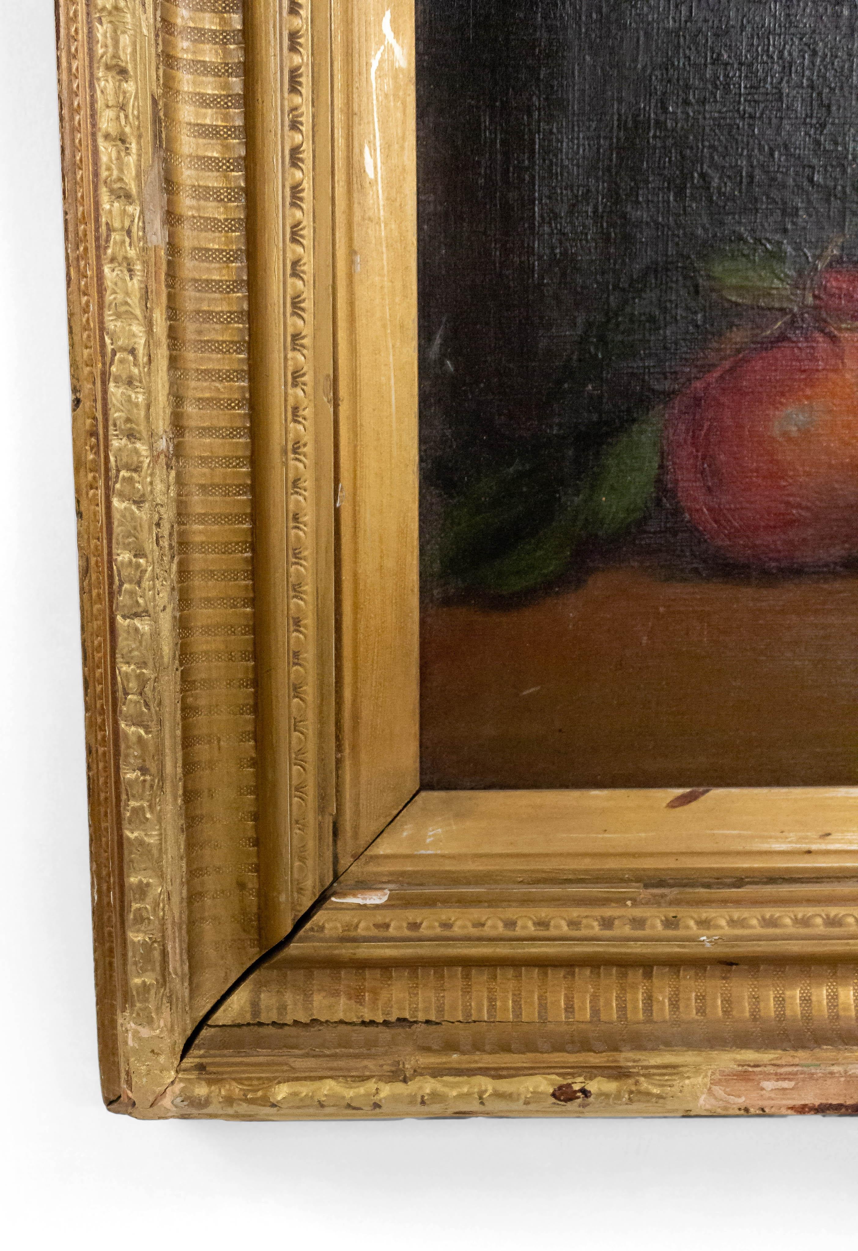 Victorien Paire de peintures à l'huile de natures mortes encadrées du 19ème siècle en vente