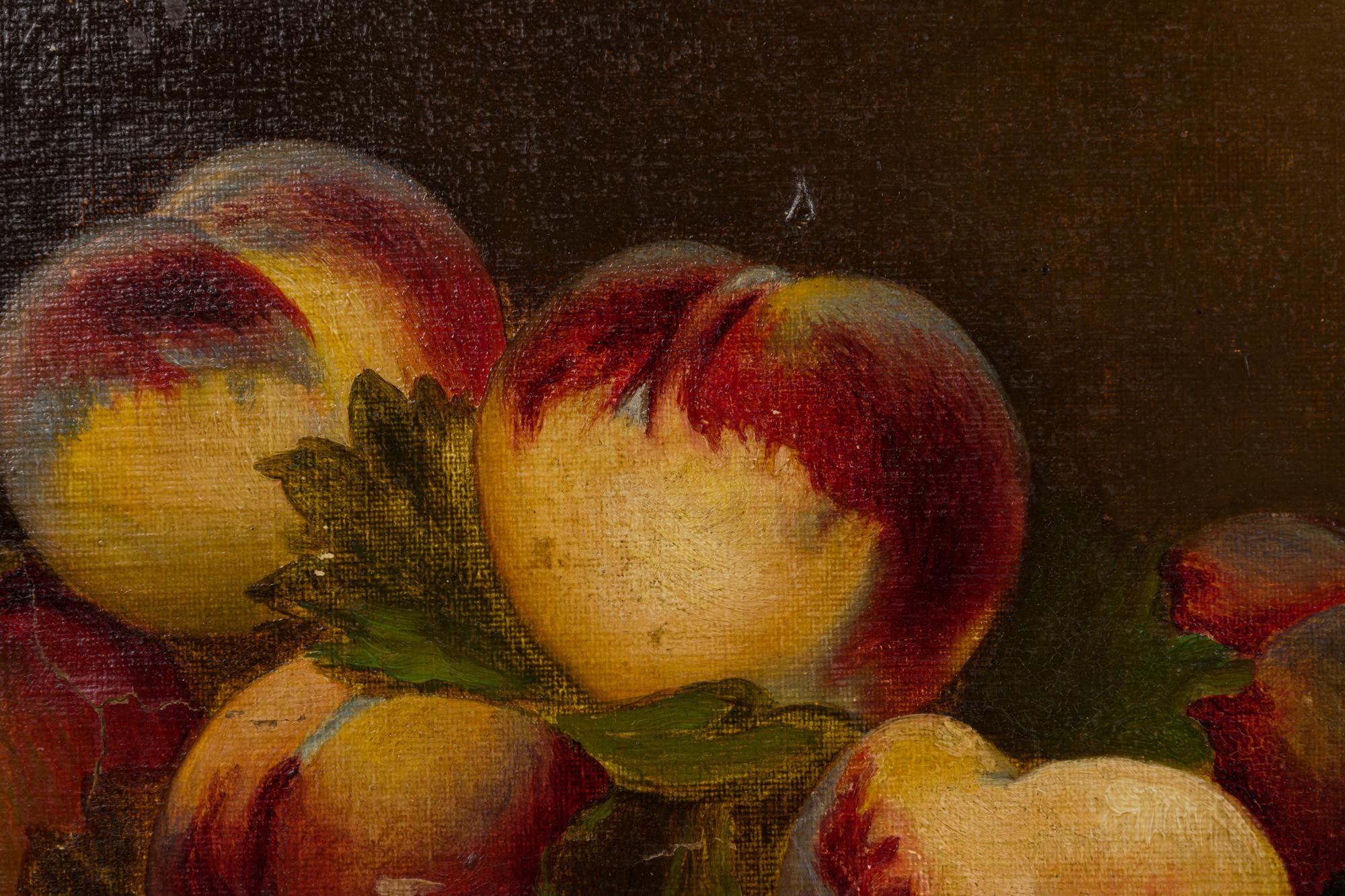 A olio Coppia di dipinti ad olio su natura morta incorniciati del XIX secolo in vendita