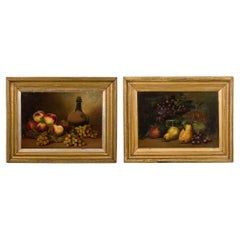 Pair 19th Century Framed Still Life Oil Paintings