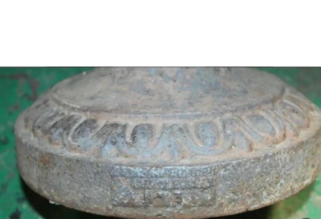 Mid-19th Century Pair 19th Century French Alfred Corneau Charleville Cast Iron Garden Urns