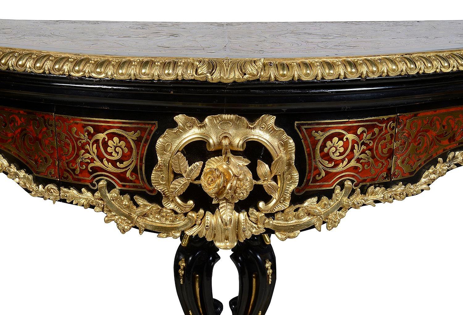 Louis XVI Pair 19th Century French Boulle card tables For Sale