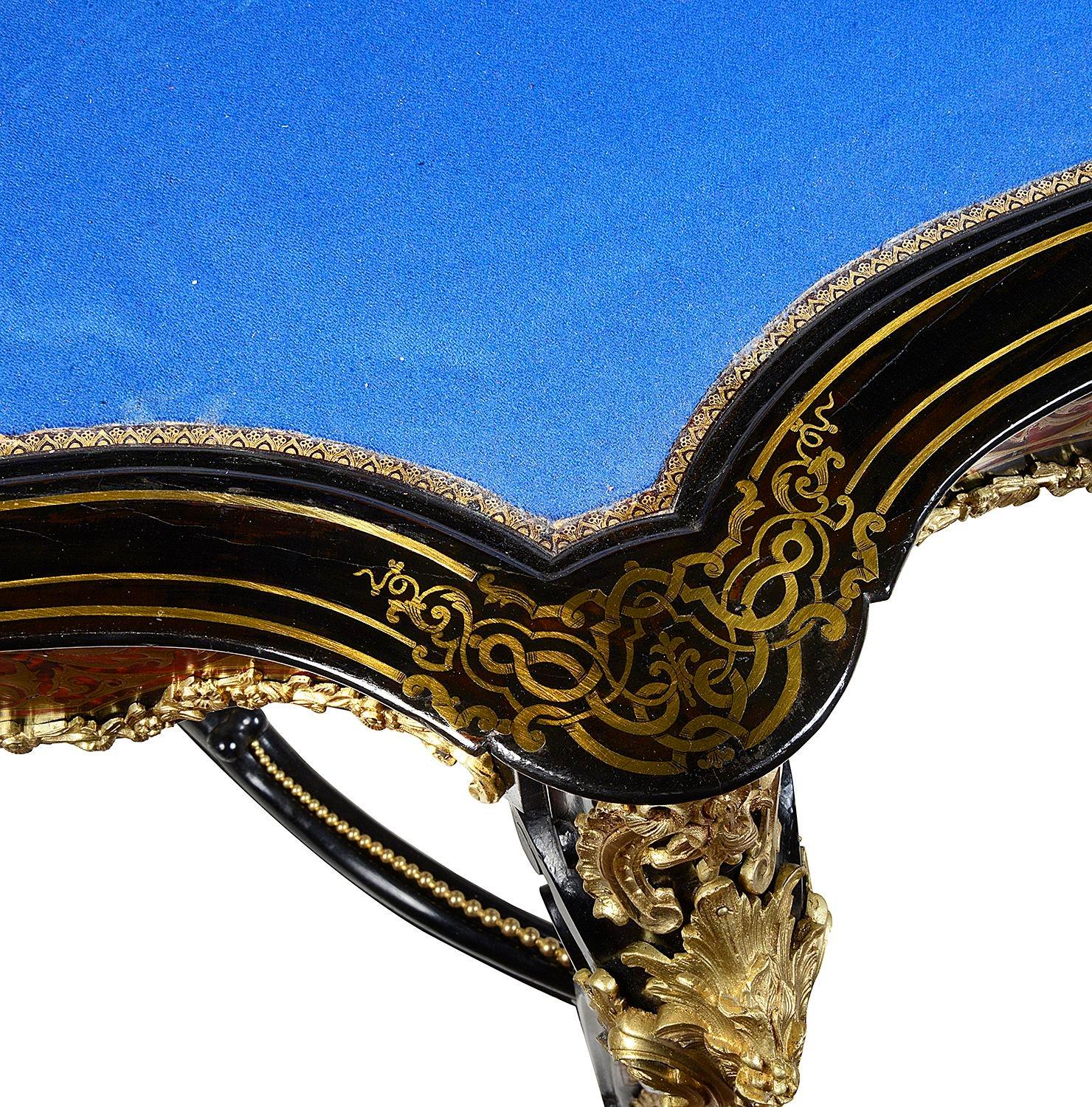 Pair 19th Century French Boulle card tables For Sale 2