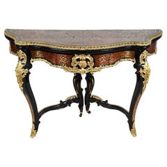 Pair 19th Century French Boulle card tables