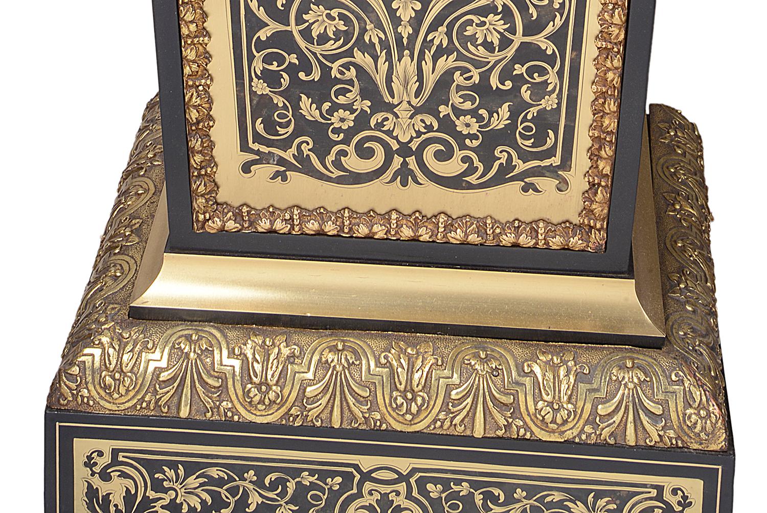 Inlay Pair of 19th Century French Boulle Inlaid Pedestals