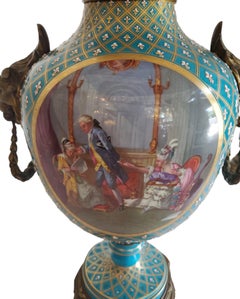 Pair 19th Century French Bronze Mounted Serves Urn Lamps