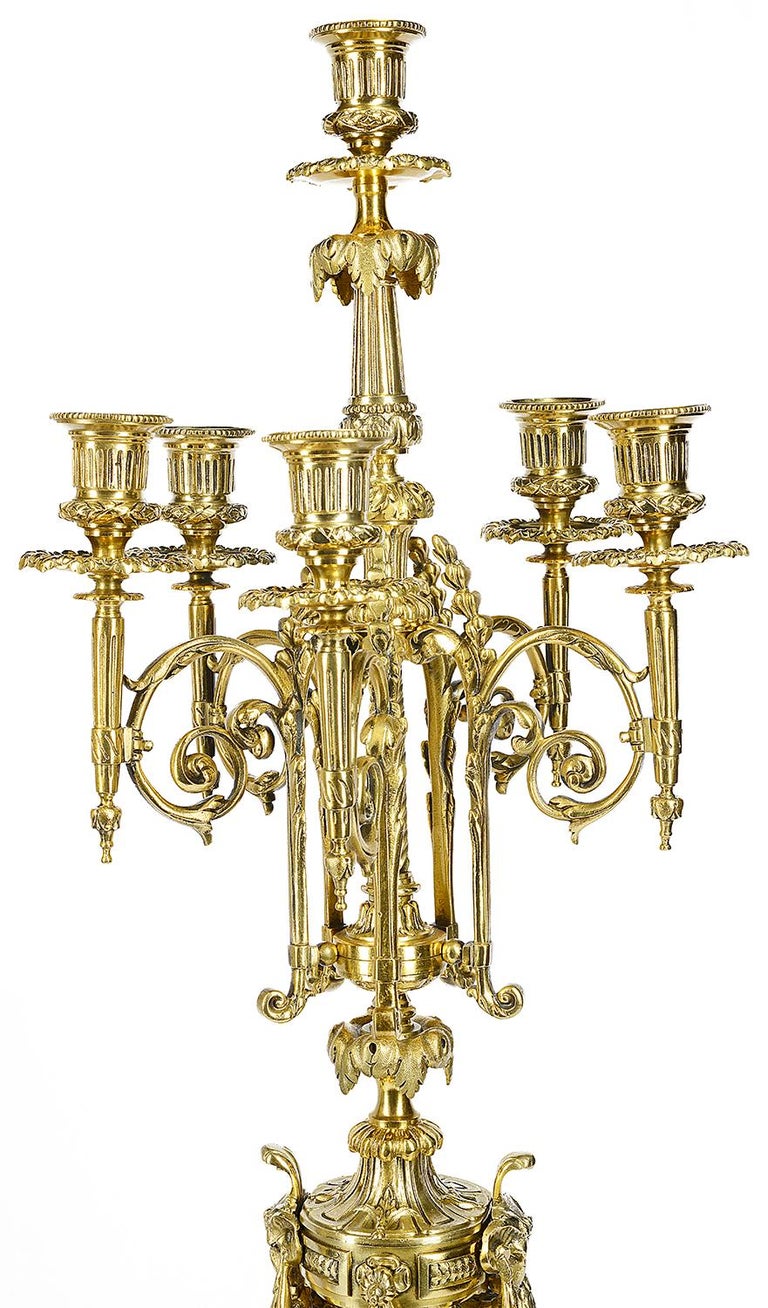 Louis XVI Pair of 19th Century French Candelabra For Sale