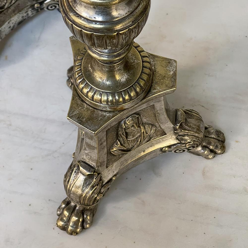 Pair 19th Century French Cast Brass Altar Candlesticks For Sale 5