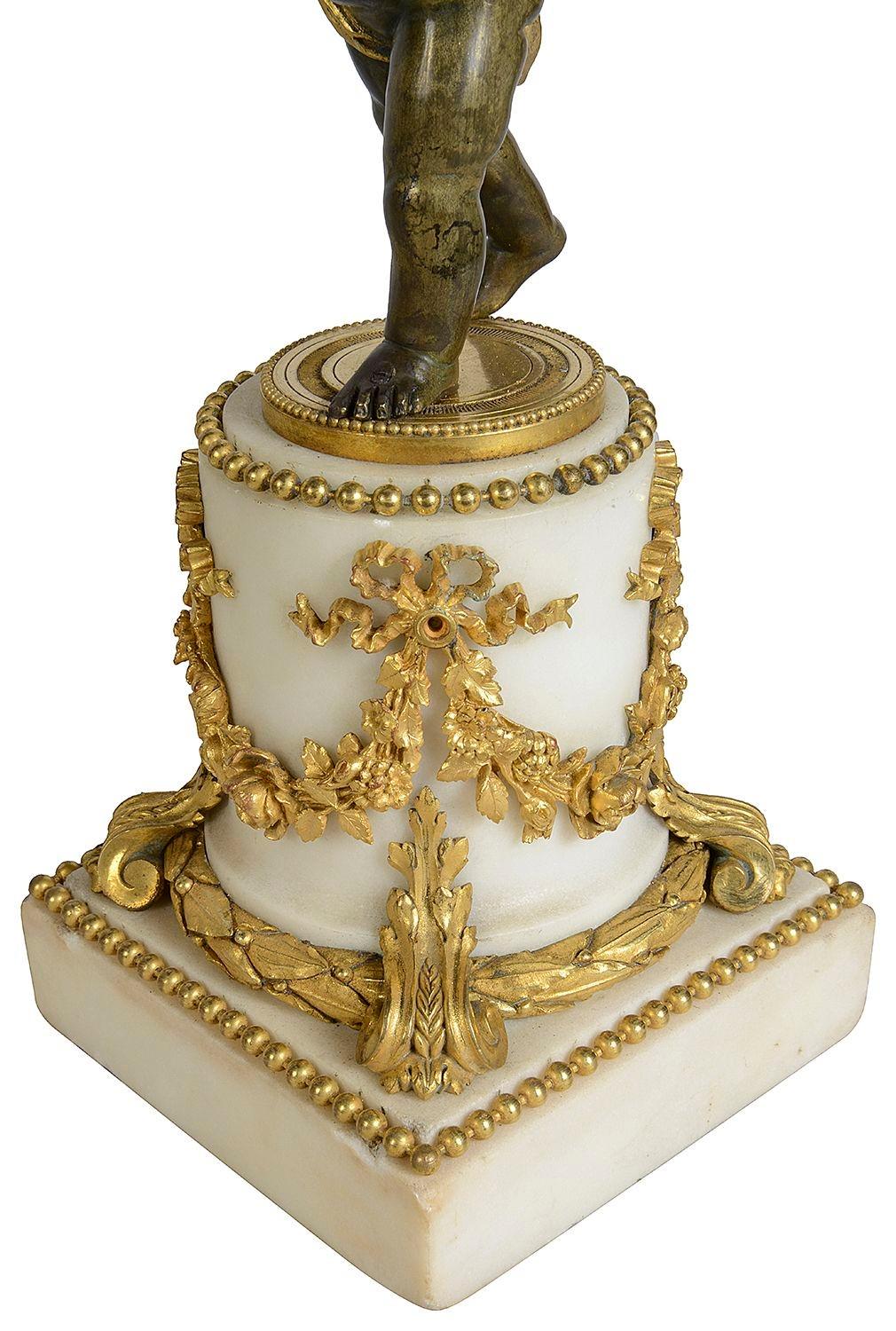 Francese Coppia di candelabri francesi a cherubino del XIX secolo in vendita