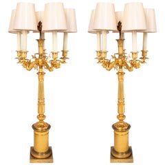 Antique Pair 19th Century French Empire Style Lamps