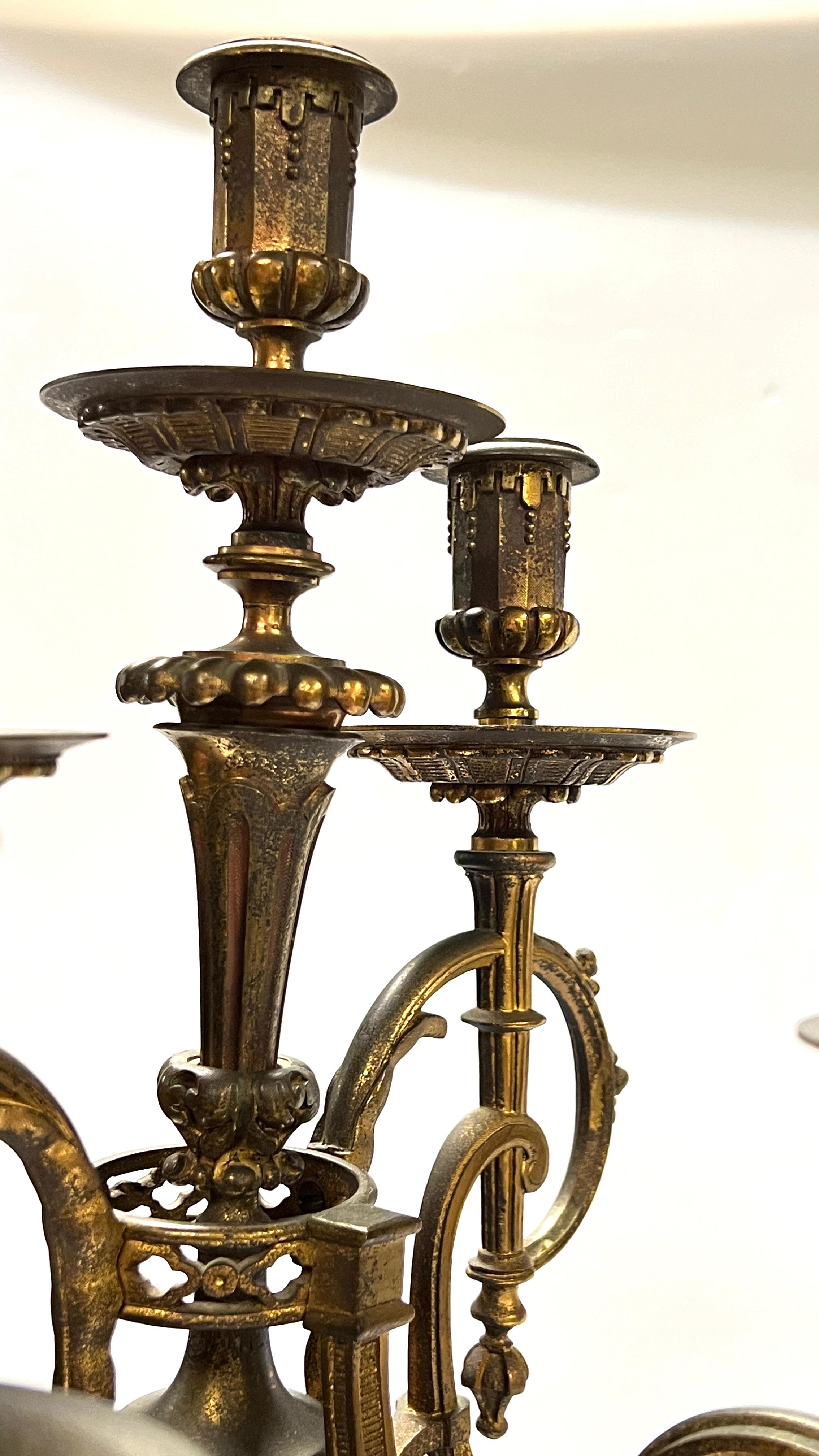 Coppia di candelabri in marmo rosso e bronzo in stile impero francese del XIX secolo in vendita 5