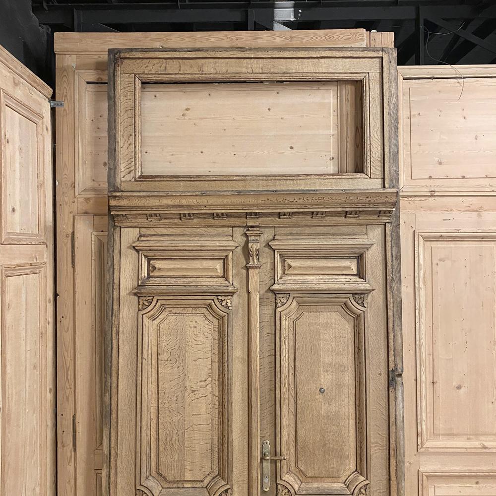 Pair of 19th Century French Exterior Doors in Frame In Good Condition In Dallas, TX