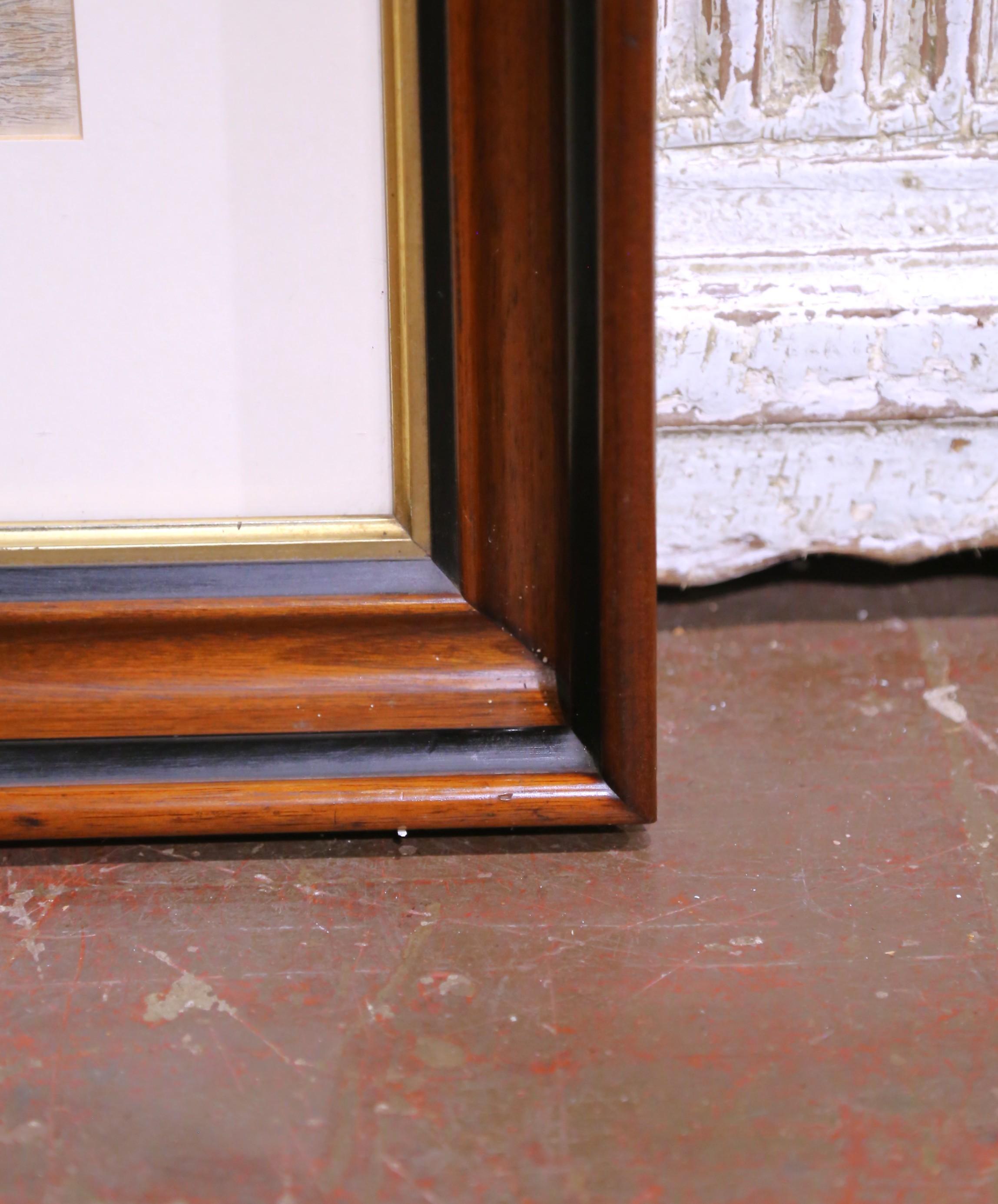 Paar französische Modegravuren des 19. Jahrhunderts in Nussbaumrahmen im Angebot 10