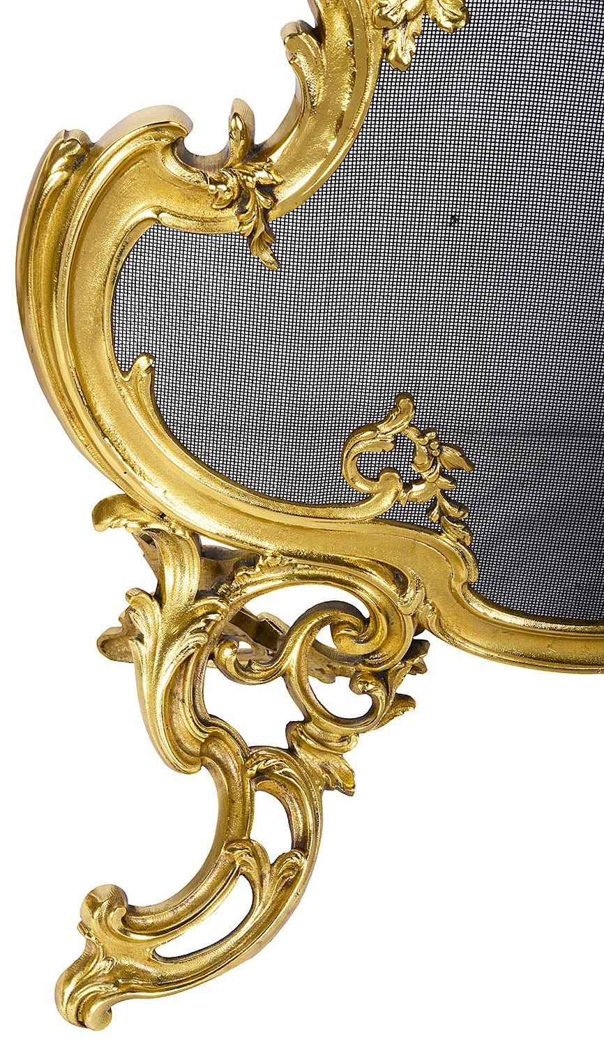 Ormolu Pair 19th Century French Gilded Fire Screens For Sale