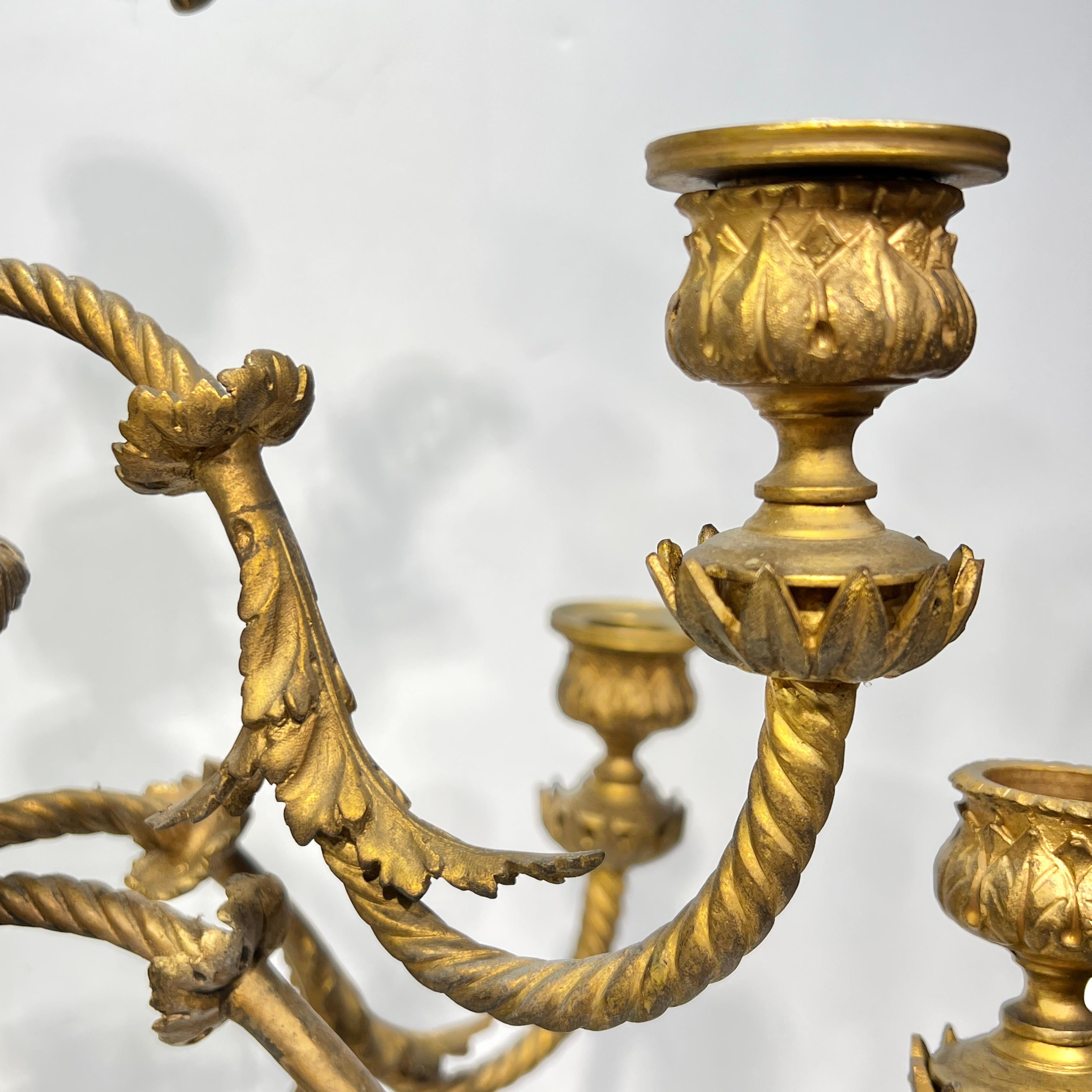 Pair 19th Century French Gilt Bronze Candelabra After André Charles Boulle For Sale 10