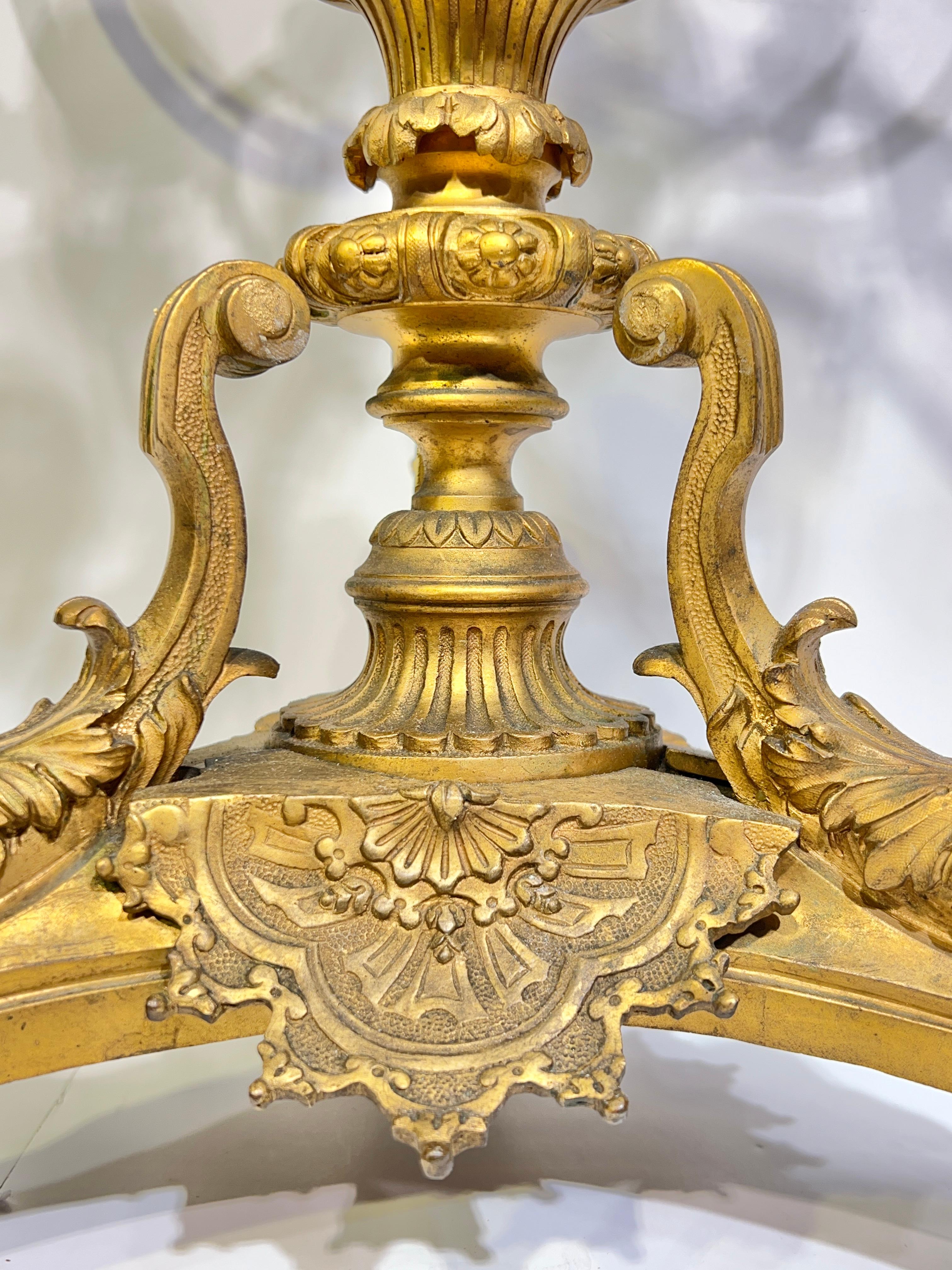 Pair 19th Century French Gilt Bronze Candelabra After André Charles Boulle For Sale 5