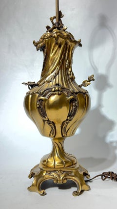 Pair 19th Century French Gilt Bronze Tables Lamps in the Louis XV Style