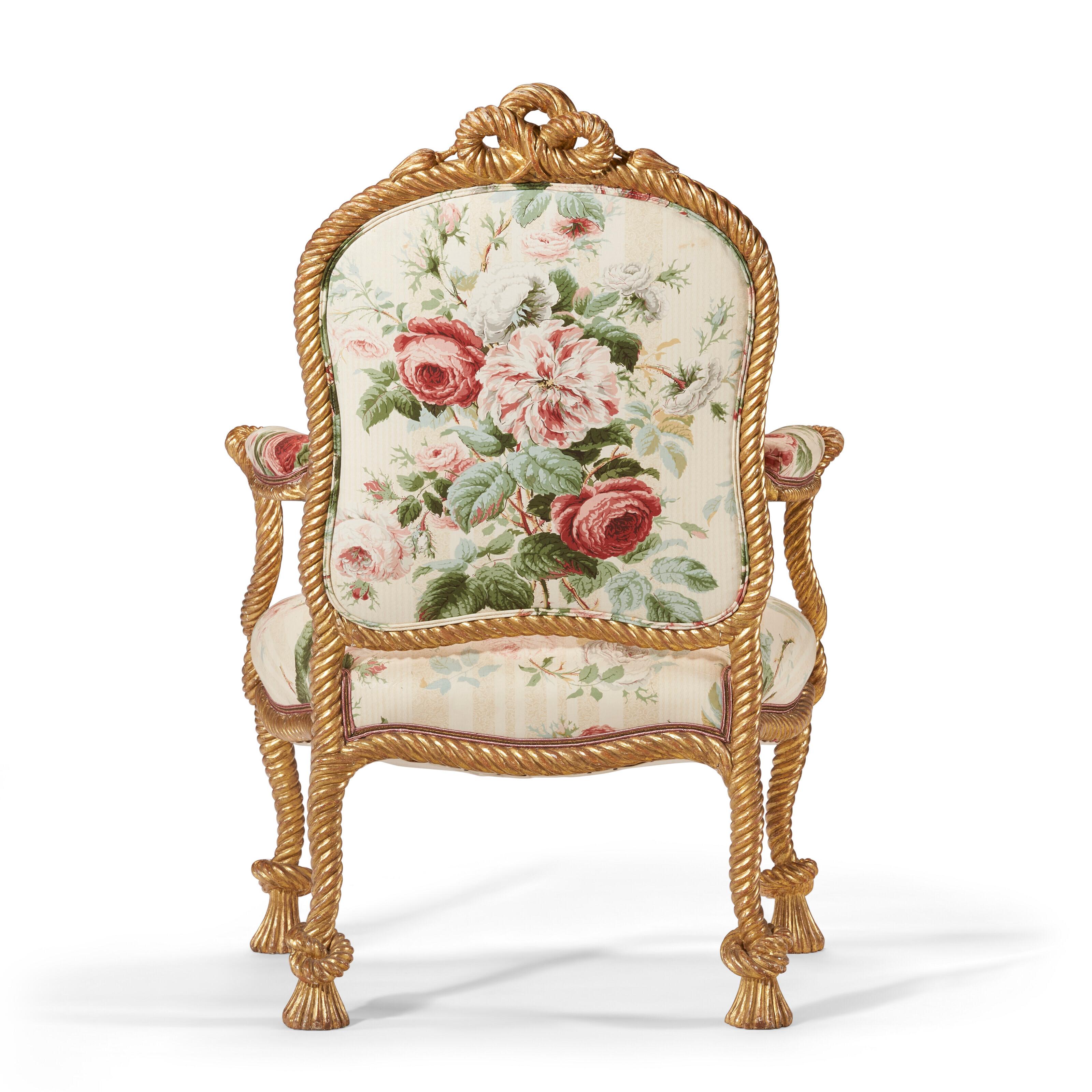 Paire de fauteuils à torsion en bois doré du XIXe siècle en vente 5