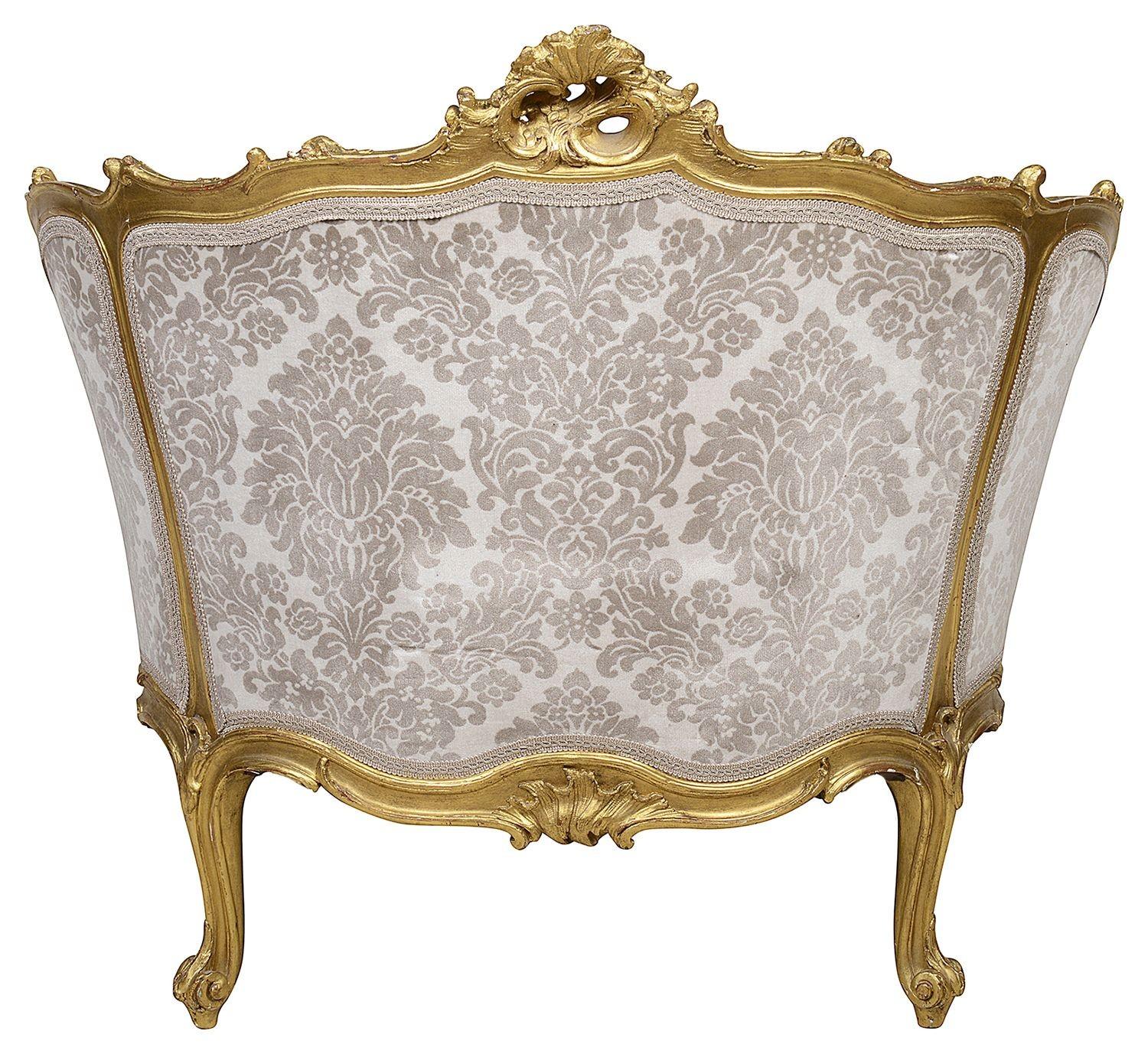 Pair 19th Century French Giltwood Salon Chairs 2
