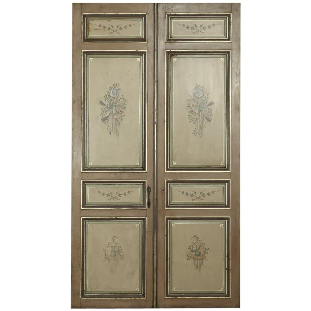 Pair of 19th Century French Hand Painted Paneled Interior Doors For