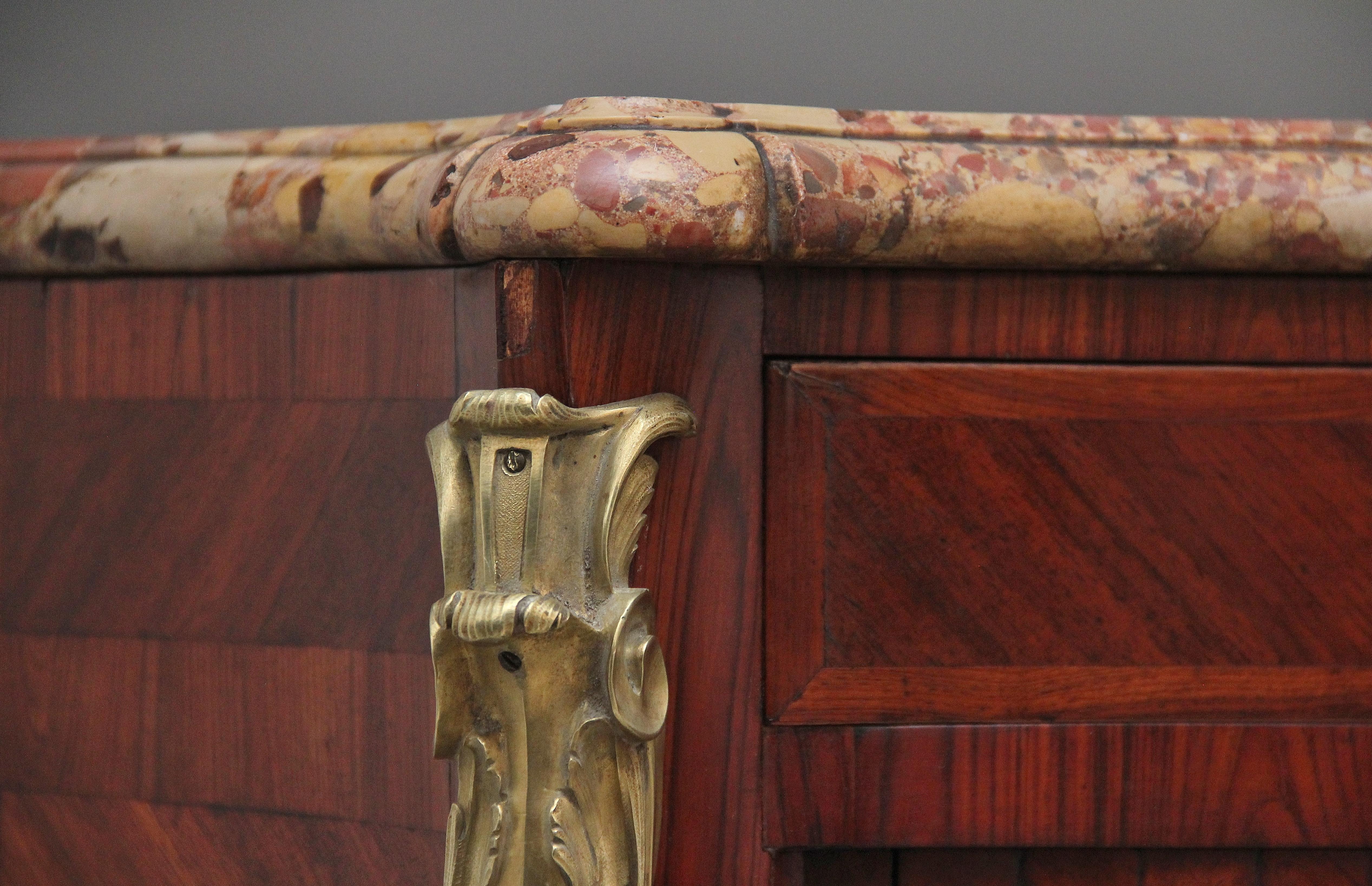 Pair 19th Century French Kingwood and Marble Top Commodes For Sale 10