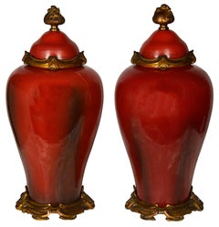 Pair of 19th Century French Lidded Vases in the Chinese Style