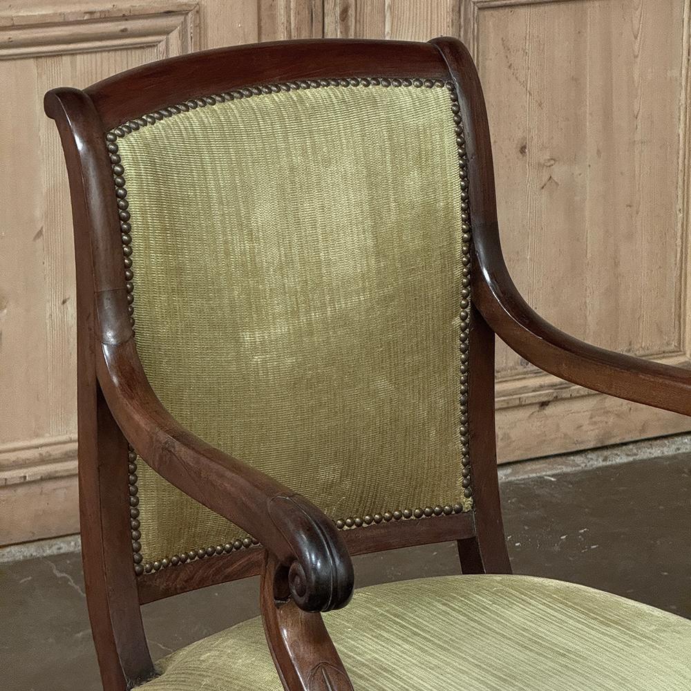 Pair 19th Century French Louis Philippe Period Mahogany Armchairs For Sale 5