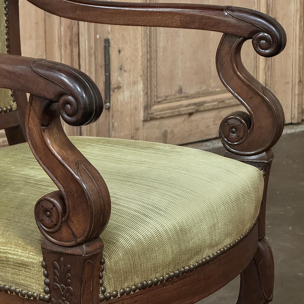 Pair 19th Century French Louis Philippe Period Mahogany Armchairs For Sale 6