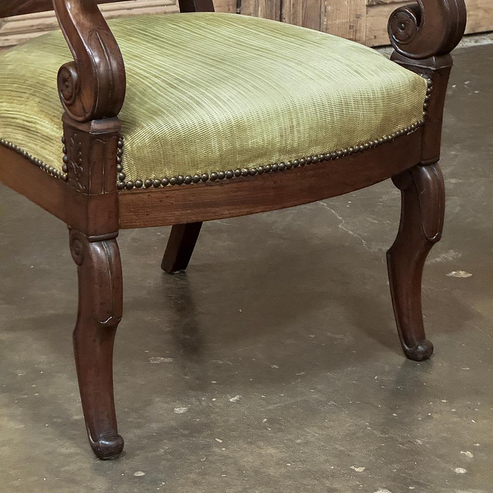 Pair 19th Century French Louis Philippe Period Mahogany Armchairs For Sale 7