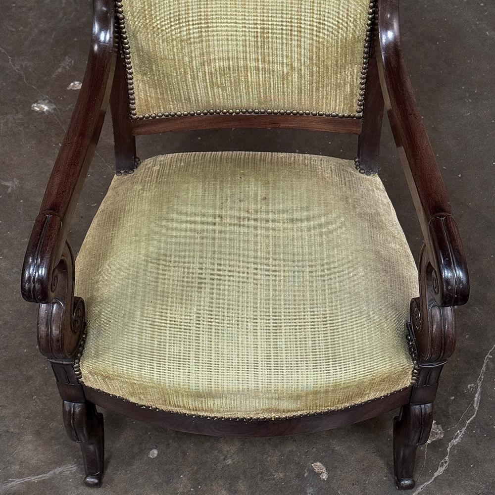 Pair 19th Century French Louis Philippe Period Mahogany Armchairs For Sale 9